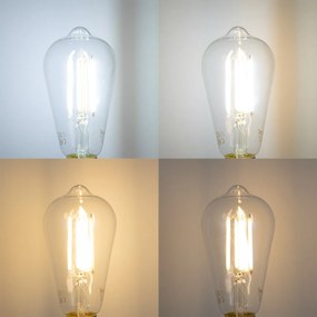 Bec LED E27 reglabil ST64 transparent 7W 806lm 2700-6500K