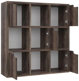 338157 vidaXL Bibliotecă, stejar afumat, 88,5x27,5x88 cm, PAL