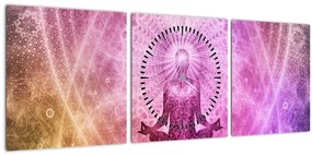 Tablou - Aura de meditație (cu ceas) (90x30 cm)