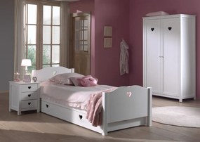 Set Mobilier Cameră Copii AMORI, 3 Piese, Alb, Stil Romantic – Vipack