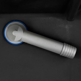 Chiuvetă Gori pătrată cu o singură lavoar și scurgător din granit, neagră