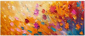 Tablou - Pictură flori colorate (120x50 cm)