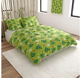 Lenjerie de pat din microfibra CHRISTMAS TREE verde Dimensiune lenjerie de pat: 2 buc 70 x 90 cm | 200 x 220 cm