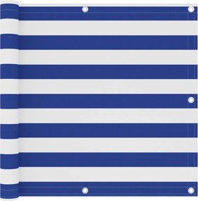 vidaXL Paravan de balcon, alb și albastru, 90x300 cm, țesătură oxford