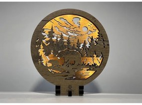 Li-Go 23595/DUB2 - Decorațiune de masă LED reglabilă, 12W, 230V, 20x22 cm, finisaj stejar