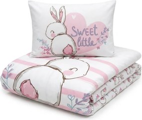 Lenjerie de pat din bumbac pentru patut BUNNY SWEET alb Dimensiune lenjerie de pat: 40 x 60 cm | 100 x 135 cm