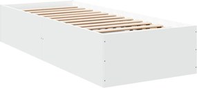 vidaXL Cadru de pat, alb, 90x190 cm, lemn prelucrat