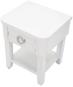 Noptieră albă din lemn masiv de brad Shine – Mauro Ferretti