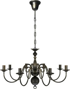 vidaXL Candelabru alb de metal în stil antichizat, 8 x becuri E14