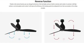 Lustra cu Ventilator si telecomanda MINI ETERFAN M LED negru mat