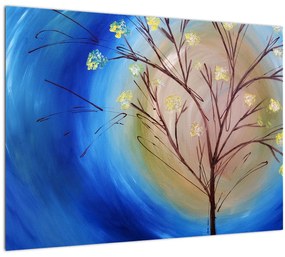 Tablou pe sticlă - Copac în fața soarelui (70x50 cm)