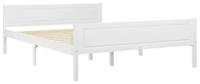 322106 vidaXL Cadru de pat, alb, 140x200 cm, lemn de pin masiv