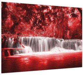 Tablou - Cascadă, roșu (70x50 cm)