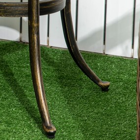 Outsunny Măsuță laterală grădină, masă de grădină rezistentă la intemperii cu cadru din aluminiu turnat, rotundă 60kg Ø60x52,5H cm | Aosom Romania