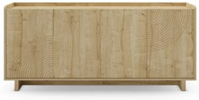 Comodă în culoare naturală cu aspect de lemn de stejar 180x80x40 cm Daira – Marckeric