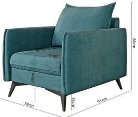 Fotoliu în culoarea petrolului Juli Bis – Ropez