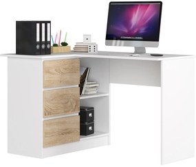 Masă PC de colț Bodhi (alb + stejar sonoma) (S). 1069057