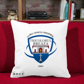 Perna Personalizata CSO Tricolorul Breaza 1951, 40x40 cm, Alba Mata, Husa Detasabila, Perna Inclusa, BEKZ®