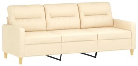 Canapea cu 3 locuri, crem, 180 cm, material textil Crem, 198 x 77 x 80 cm