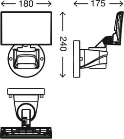 Proiector LED de perete de exterior LED/16W/230V IP44 Telefunken 304504TF