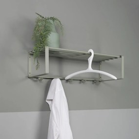 Cuier de perete verde prăfuit cu raft din metal 70 cm Rex – Spinder Design