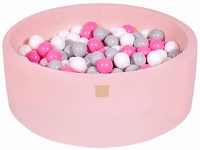 Meowbaby – Piscina rotunda 90×30 cm cu 200 mingi pentru copii – Light Pink