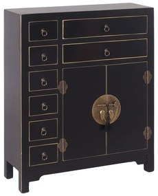 Comodă neagră înaltă 73x90 cm Oriente – Ixia