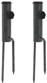 vidaXL Suporturi de umbrelă cu țăruși, 2 buc. 9x35 cm oțel galvanizat