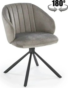 Scaun rotativ K533, gri/negru, stofa clasica/metal, 57x60x80 cm