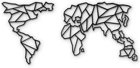 Decorațiune din metal pentru perete Map Of The World Clear, 85 x 170 cm