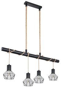 Lustra suspendata design industrial PRISKA negru