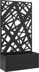 Outsunny Jardinieră cu Grilaj pentru Plante Cățărătoare din Metal, 61x23x113 cm, Negru | Aosom Romania