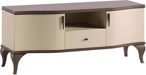 Comodă TV lemn masiv nuc Leona Crem-, 147 × 51 × 61 cm