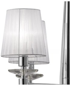 Candelabru elegant cu 4 brate Tiffany crom/ abajur alb