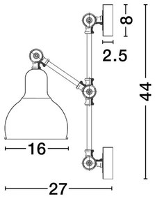 Aplica perete ajustabila industrial style Virgo NVL-9420850