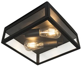 Lampă industrială de exterior cu 2 lumini neagră - Rotterdam