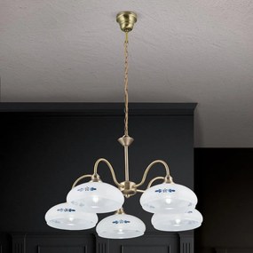 Candelabru stil clasic GABI D-67cm alama antique/opal-albastru