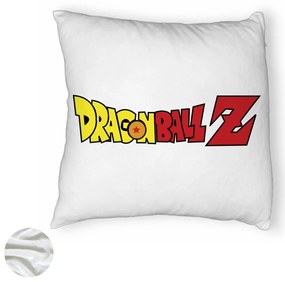 Perna Decorativa Fluffy cu Dragonball Logo, 40x40 cm, Alba, Husa Detasabila, Burduf