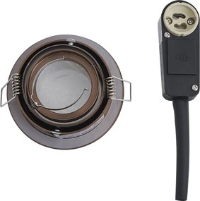 Spot încastrat modern bronz închis rotativ și înclinabil IP44 - Chuck