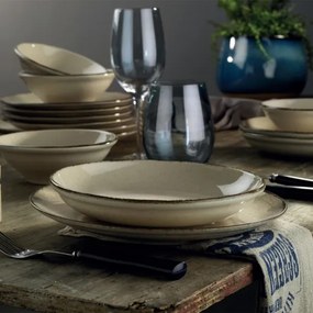 Set de veselă, 24 piese, bej/porțelan