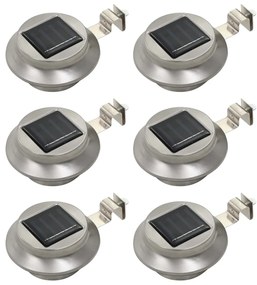 vidaXL Lămpi solare de exterior cu LED, 6 buc., alb, 12 cm, rotund