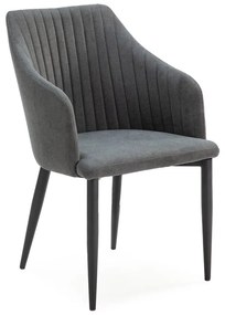 Set de scaune de sufragerie gri închis 2 buc. tapițat Nadi – Marckeric