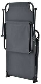 Sezlong "Corfu" cu acoperis neagru si parasolar gri închis