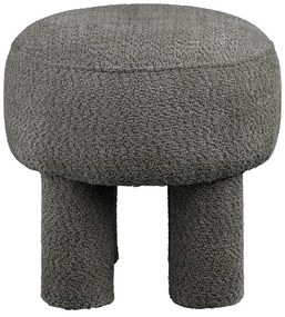 Taburet gri închis cu tapițerie din chenille Canberra – House Nordic