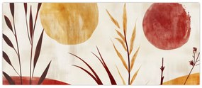 Tablou - Plante și cercuri (120x50 cm)