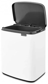 Cos de rufe Brabantia Bo Small 1006633, 12 L, Deschidere silentioasa si lina, Baza antiderapanta, Alb