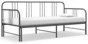 324754 vidaXL Cadru pat canapea extensibilă, gri, 90 x 200 cm, metal