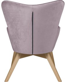 Fotoliu mov lavandă cu tapițerie din catifea Niko – Ropez