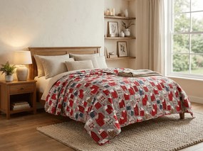 Cuvertura de pat WINTER COTTAGE, gri Dimensiune: 220 x 240 cm