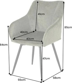 Set de 2 scaune pivotante, Metal Negru, Chenille Verde, AVIGNON A-46472 VC